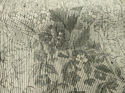 平和屋着物●上質な紬 手描き 切り嵌め花文 正絹 逸品 AABA6711ck
