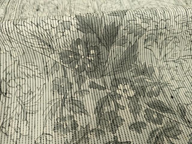 平和屋着物●上質な紬 手描き 切り嵌め花文 正絹 逸品 AABA6711ck