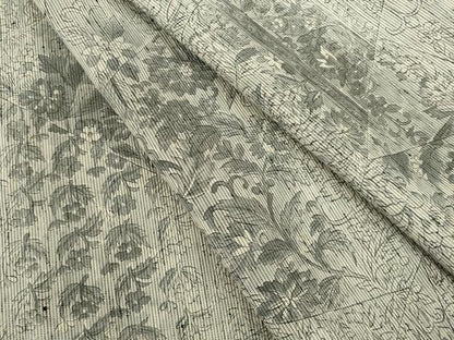 平和屋着物●上質な紬 手描き 切り嵌め花文 正絹 逸品 AABA6711ck