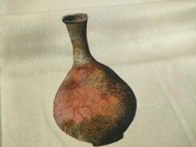 平和屋着物●訪問着 陶器花文 暈し染め 金銀彩 正絹 逸品 AABA6716ck