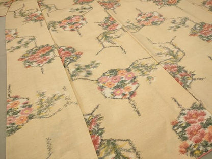 平和屋着物■上質な紬 亀甲花文 正絹 逸品 AABA6799st