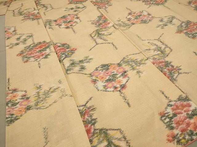 平和屋着物■上質な紬 亀甲花文 正絹 逸品 AABA6799st
