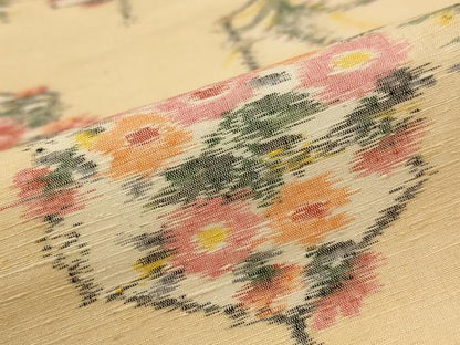 平和屋着物■上質な紬 亀甲花文 正絹 逸品 AABA6799st