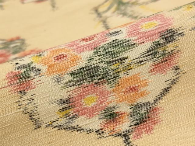 平和屋着物■上質な紬 亀甲花文 正絹 逸品 AABA6799st
