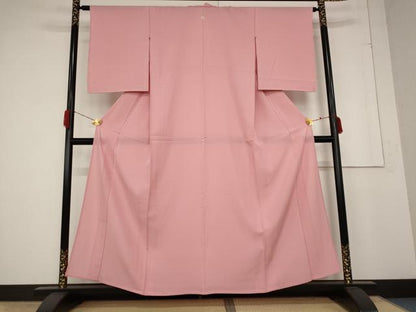 平和屋着物＊夏物 色無地 絽 紅梅色 正絹 逸品 AABA6819st