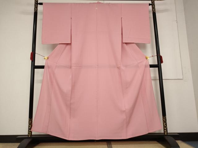 平和屋着物＊夏物 色無地 絽 紅梅色 正絹 逸品 AABA6819st