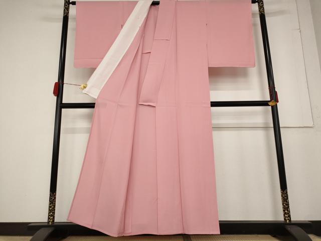 平和屋着物＊夏物 色無地 絽 紅梅色 正絹 逸品 AABA6819st