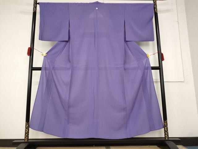 平和屋着物＊夏物 色無地 絽 竜胆色 正絹 逸品 AABA6820st