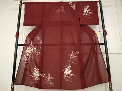 平和屋着物＊夏物 訪問着 絽 流水草花文 正絹 逸品 AABA6824st