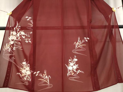 平和屋着物＊夏物 訪問着 絽 流水草花文 正絹 逸品 AABA6824st