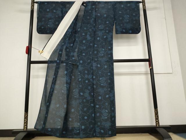 平和屋着物＊夏物 紗紬 花づくし 正絹 逸品 AABA6825st