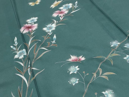 平和屋着物＊夏物 訪問着 絽 花蝶文 正絹 逸品 AABA6832st