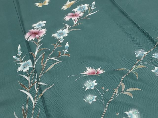 平和屋着物＊夏物 訪問着 絽 花蝶文 正絹 逸品 AABA6832st