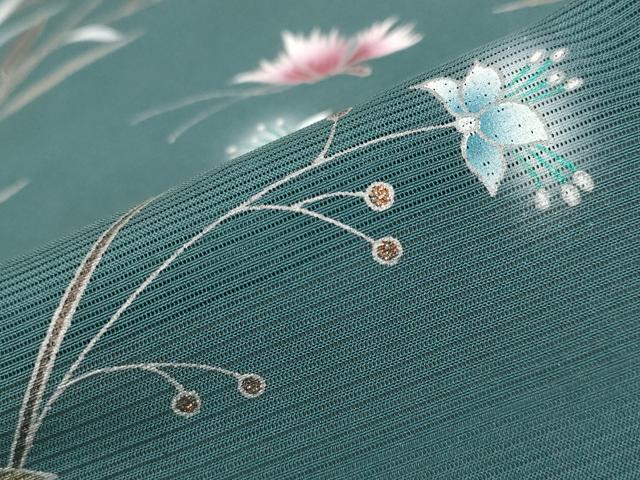 平和屋着物＊夏物 訪問着 絽 花蝶文 正絹 逸品 AABA6832st