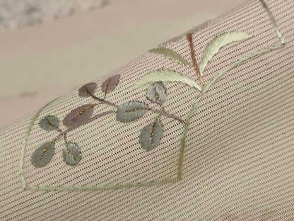 平和屋着物＊夏物 訪問着 絽 刺繍 地紙草花文 金銀糸 正絹 逸品 AABA6833st