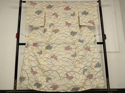平和屋着物＊夏物 小紋 絽 舞蝶文 正絹 逸品 AABA6836st