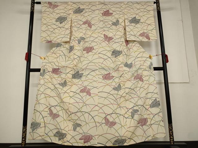 平和屋着物＊夏物 小紋 絽 舞蝶文 正絹 逸品 AABA6836st