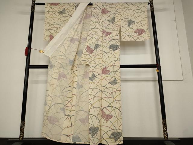 平和屋着物＊夏物 小紋 絽 舞蝶文 正絹 逸品 AABA6836st