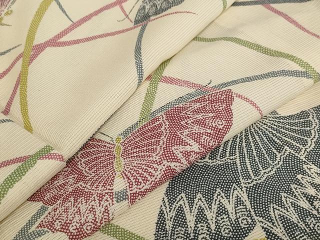 平和屋着物＊夏物 小紋 絽 舞蝶文 正絹 逸品 AABA6836st
