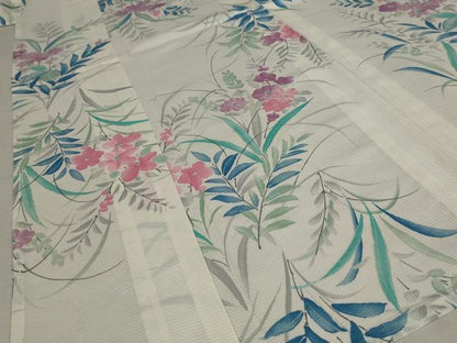 平和屋着物＊夏物 小紋 絽 草花文 正絹 逸品 AABA6837st