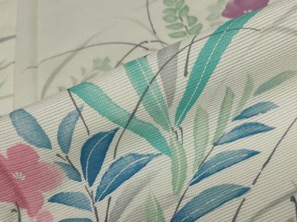 平和屋着物＊夏物 小紋 絽 草花文 正絹 逸品 AABA6837st