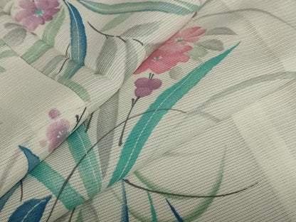 平和屋着物＊夏物 小紋 絽 草花文 正絹 逸品 AABA6837st