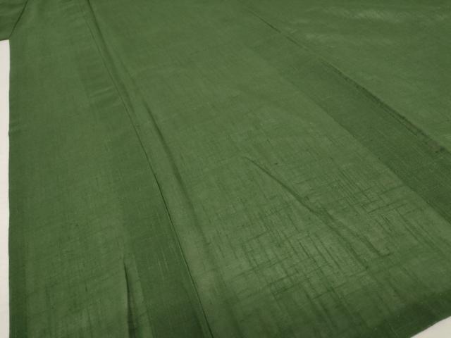 平和屋着物＊夏物 紗紬 色無地 千歳緑色 正絹 逸品 AABA6844st