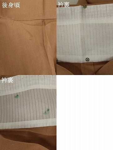 平和屋着物＊夏物 色無地 紗 砺茶色 ロング丈 正絹 逸品 AABA6845st