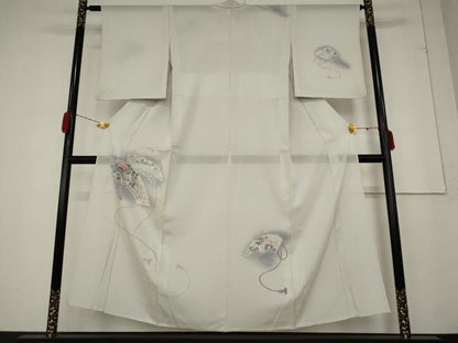 平和屋着物＊夏物 訪問着 絽 扇面花文 暈し染め 正絹 逸品 AABA6846st