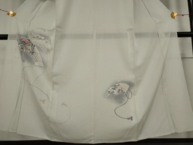 平和屋着物＊夏物 訪問着 絽 扇面花文 暈し染め 正絹 逸品 AABA6846st