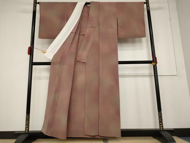 平和屋着物＊夏物 小紋 絽 作家物 霞文 暈し染め 正絹 逸品 AABA6847st
