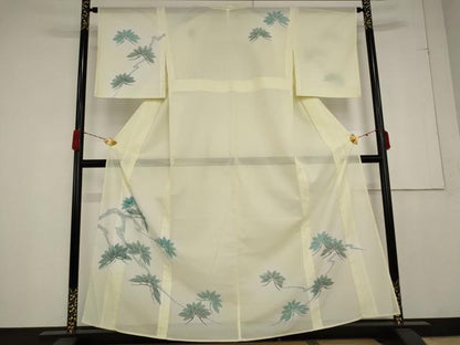 平和屋着物＊夏物 訪問着 絽 枝葉文 洗える着物 AABA6850st