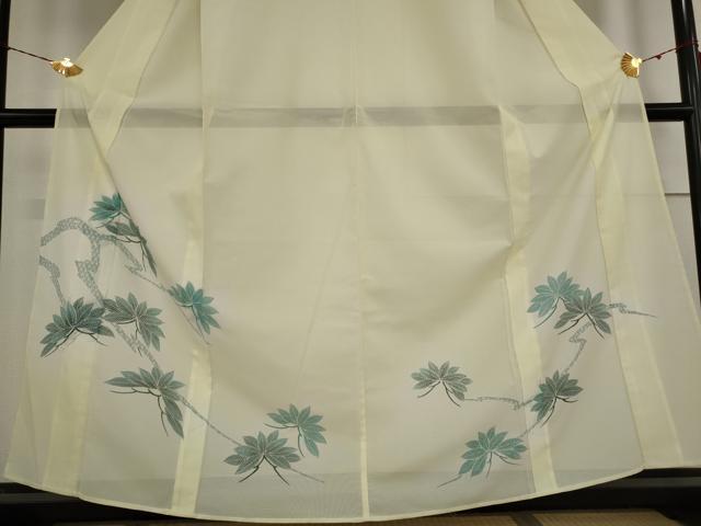平和屋着物＊夏物 訪問着 絽 枝葉文 洗える着物 AABA6850st