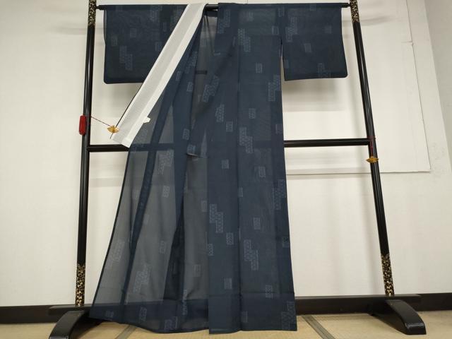 平和屋着物＊夏物 小紋 紗 吉祥文 AABA6852st