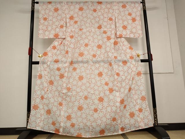 平和屋着物＊夏物 小紋 絽 楓文 洗える着物 AABA6854st