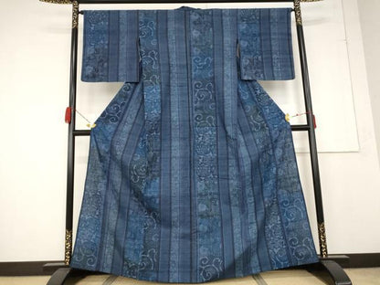 平和屋着物＊夏物 紗紬 更紗間道 正絹 逸品 AABA6856st