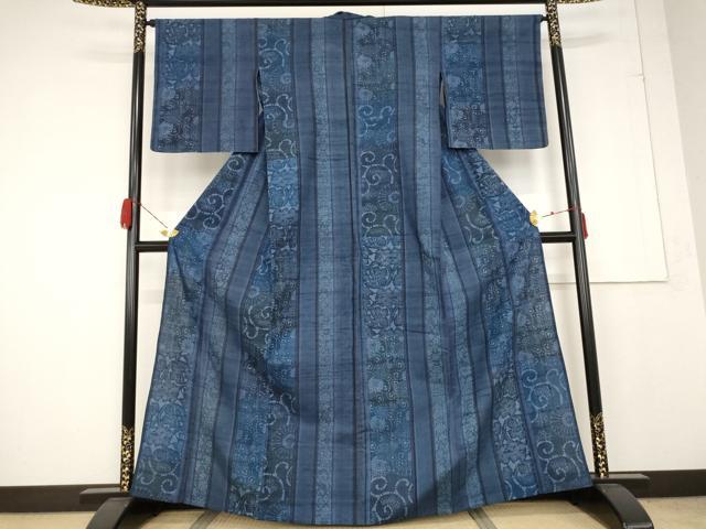 平和屋着物＊夏物 紗紬 更紗間道 正絹 逸品 AABA6856st