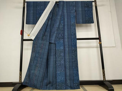 平和屋着物＊夏物 紗紬 更紗間道 正絹 逸品 AABA6856st
