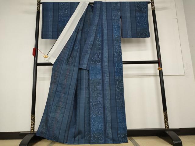 平和屋着物＊夏物 紗紬 更紗間道 正絹 逸品 AABA6856st