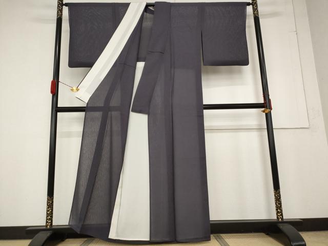 平和屋着物＊夏物 色無地 紗 濃鼠色 正絹 逸品 AABA6857st