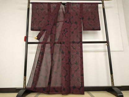 平和屋着物＊夏物 紗紬 花づくし 正絹 逸品 AABA6859st