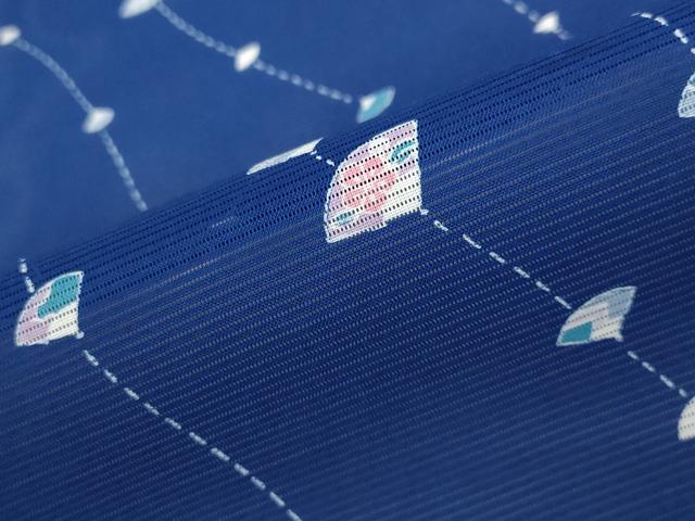 平和屋着物＊夏物 小紋 絽 舞扇文 洗える着物 AABA6863st