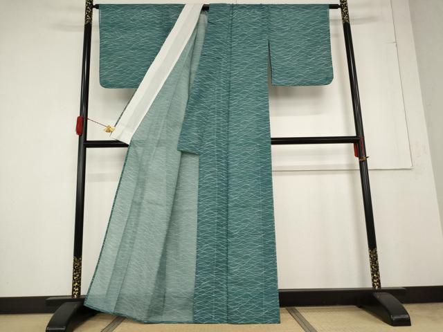平和屋着物＊夏物 小紋 絽 芝文 洗える着物 AABA6864st