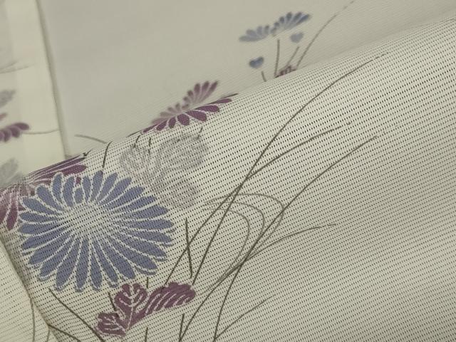 平和屋着物＊夏物 小紋 絽 流水草花文 洗える着物 未使用 AABA6867st