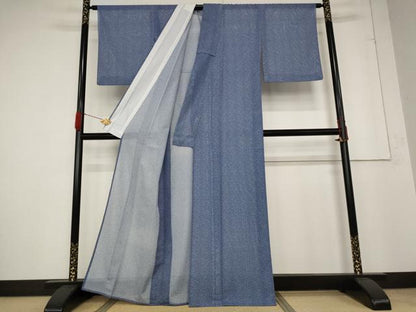 平和屋着物＊夏物　江戸小紋　絽　霰文　洗える着物　AABA6868st