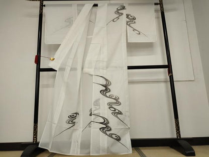 平和屋着物＊夏物　訪問着　絽　流水文　洗える着物　AABA6870st