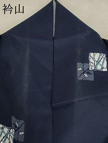 平和屋着物＊夏物 小紋 絽 色紙枝葉文 洗える着物 AABA6872st