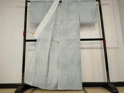 平和屋着物＊夏物 小紋 絽 網目花文 洗える着物 AABA6873st