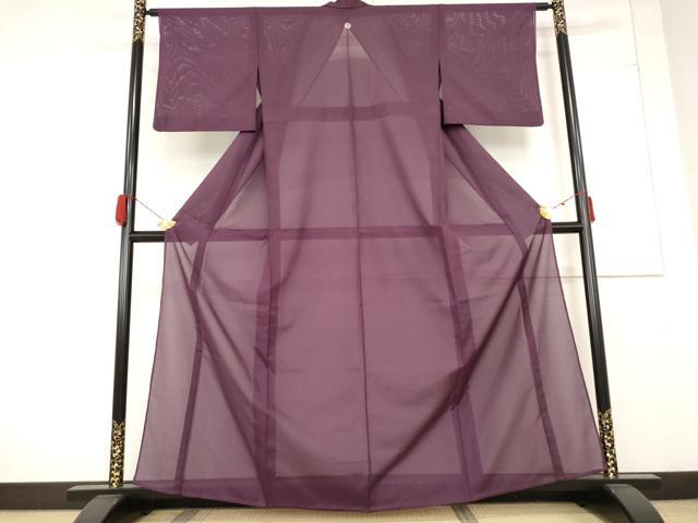 平和屋着物＊夏物 色無地 絽 暗紅色 洗える着物 AABA6875st