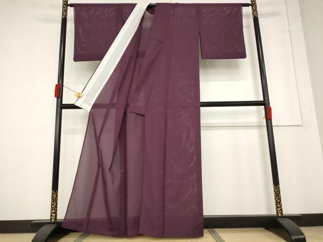 平和屋着物＊夏物 色無地 絽 暗紅色 洗える着物 AABA6875st